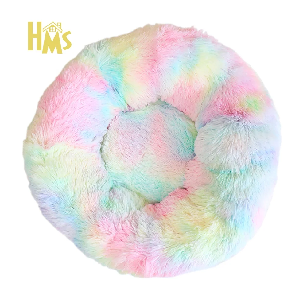 

HMS Pet Supplies Wholesale Popular Indoor Soft Designer Luxury Memory Foam Round Cat Bed Sofa For Resting And Sleeping, Picture