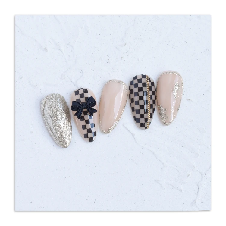 

2021 new checkerboard pattern nail stickers black and white plaid nail nail decals 1385-1390, Colorful