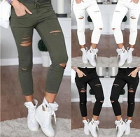 

Solid Color High Waist Casual Clothing Women Pencil Pants Women Leggings Trousers