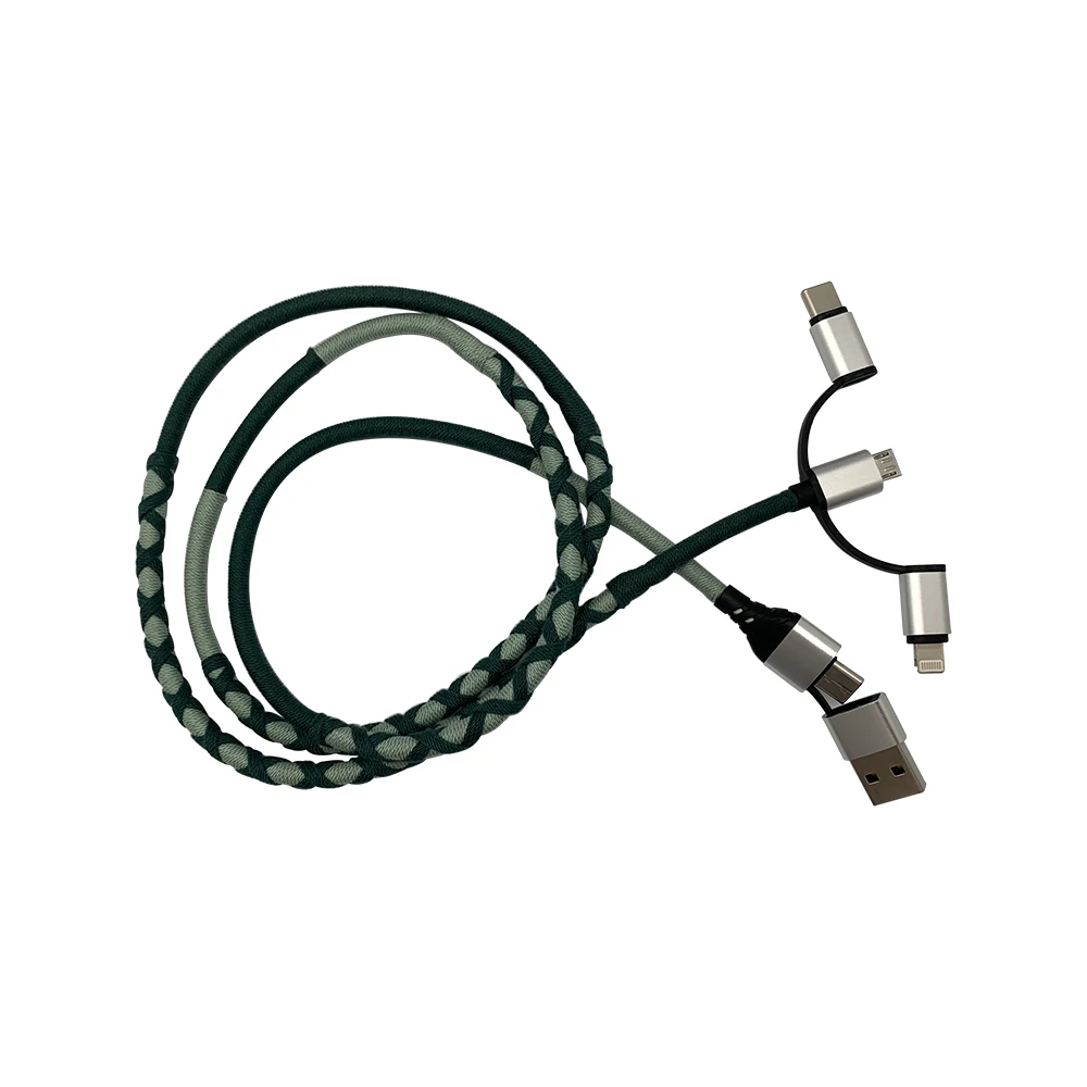 

2021 Smart Gadget 5 in 1 type-c lightning micro braided USB data charging cable for smartphone