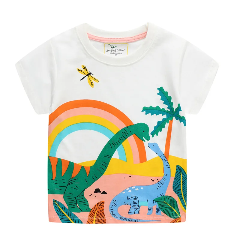 

Children's short-sleeved T-shirt with dinosaur print blouse