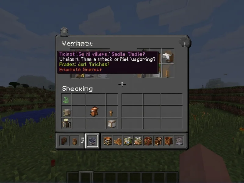 Minecraft villager trading interface showing saddle offer