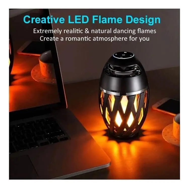 New arrival outdoor portable bright led flame lamp bluetooth speaker - ANKUX.COM
