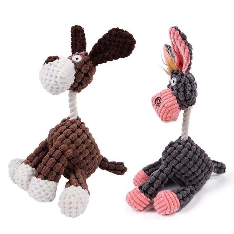 

Fun Pet Toy Donkey Shaped Chew Toy Outdoor Interactive Training Dog Supplies Squeaker Squeaky Plush Bone Molar Toy Product