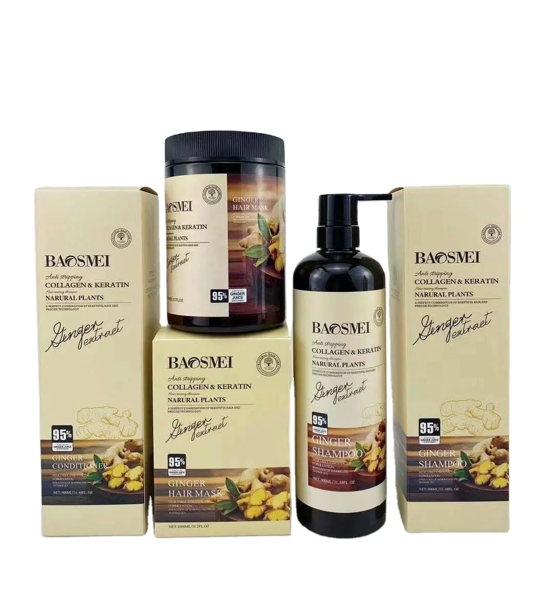 

Baosmei ginger sulfate free Shampoo Conditioner Anti hair fall moisturizing