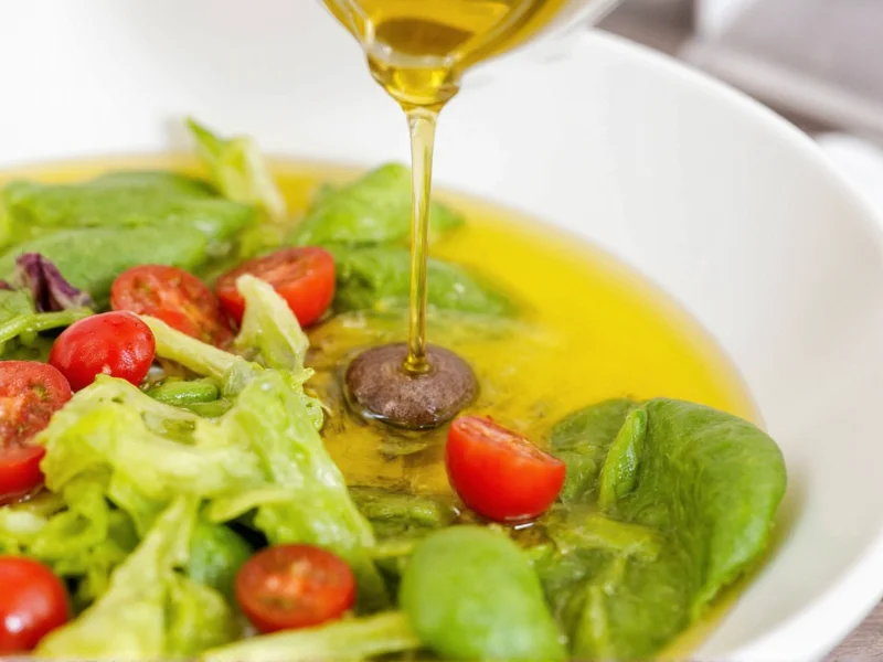 homemade salad dressing with olive oil