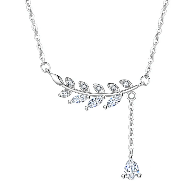 

jewelry vendors wholesale fashion cubic zirconia women necklace 925 silver minimalist women 925 sterling silver jewelry