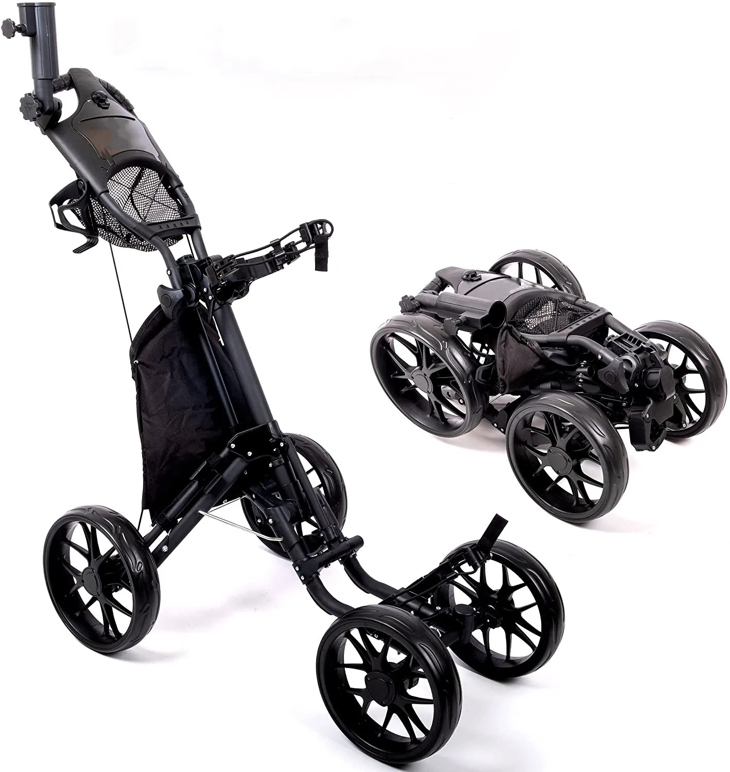 

Wholesale New 4 Wheel Golf Push Cart Golf Trolley with Foot Brake and Umbrella Holder, Customerized