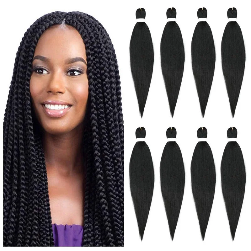 

Flame Retardant Braid Hair Professional Pre Stretch Hair 26 inch Wholesale Braiding Hair, Black brown red pink purple