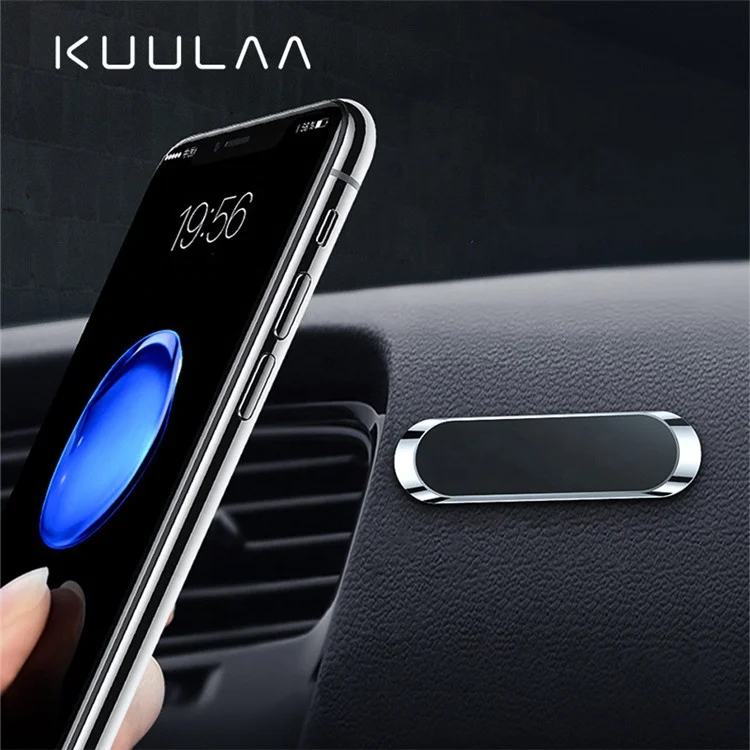 

KUULAA Universal Metal Mini Strip Shape Flexible Magnet Phone Holder Stand Car Mount Magnetic Smart Cell Phone Holder for Car, Gray/gold/silver