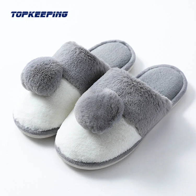 

1D0008 Faux Fur Cute Woman Home Slipper