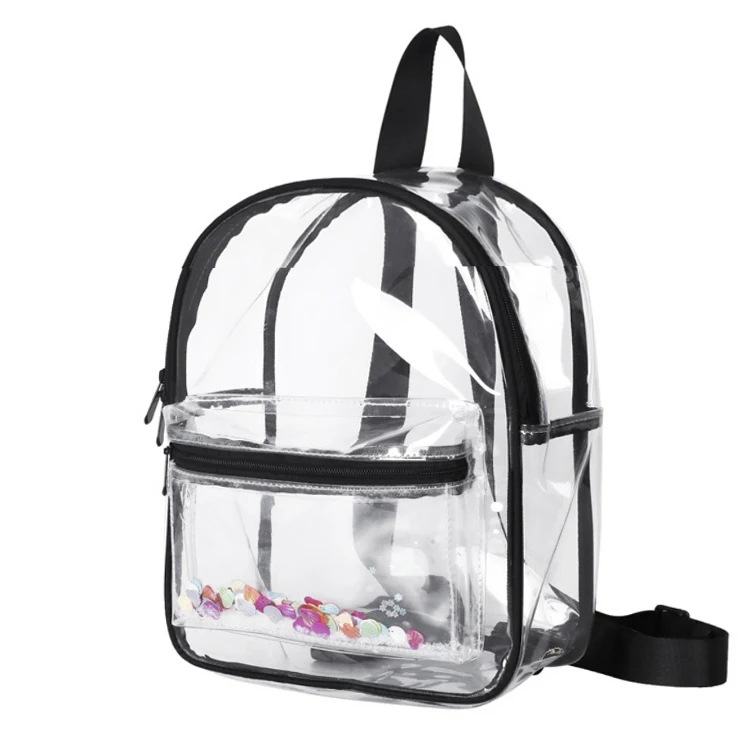 

China manufactory OEM high quality school girls clear transparent pvc backpacks, Red,blue,pink,rose red, black