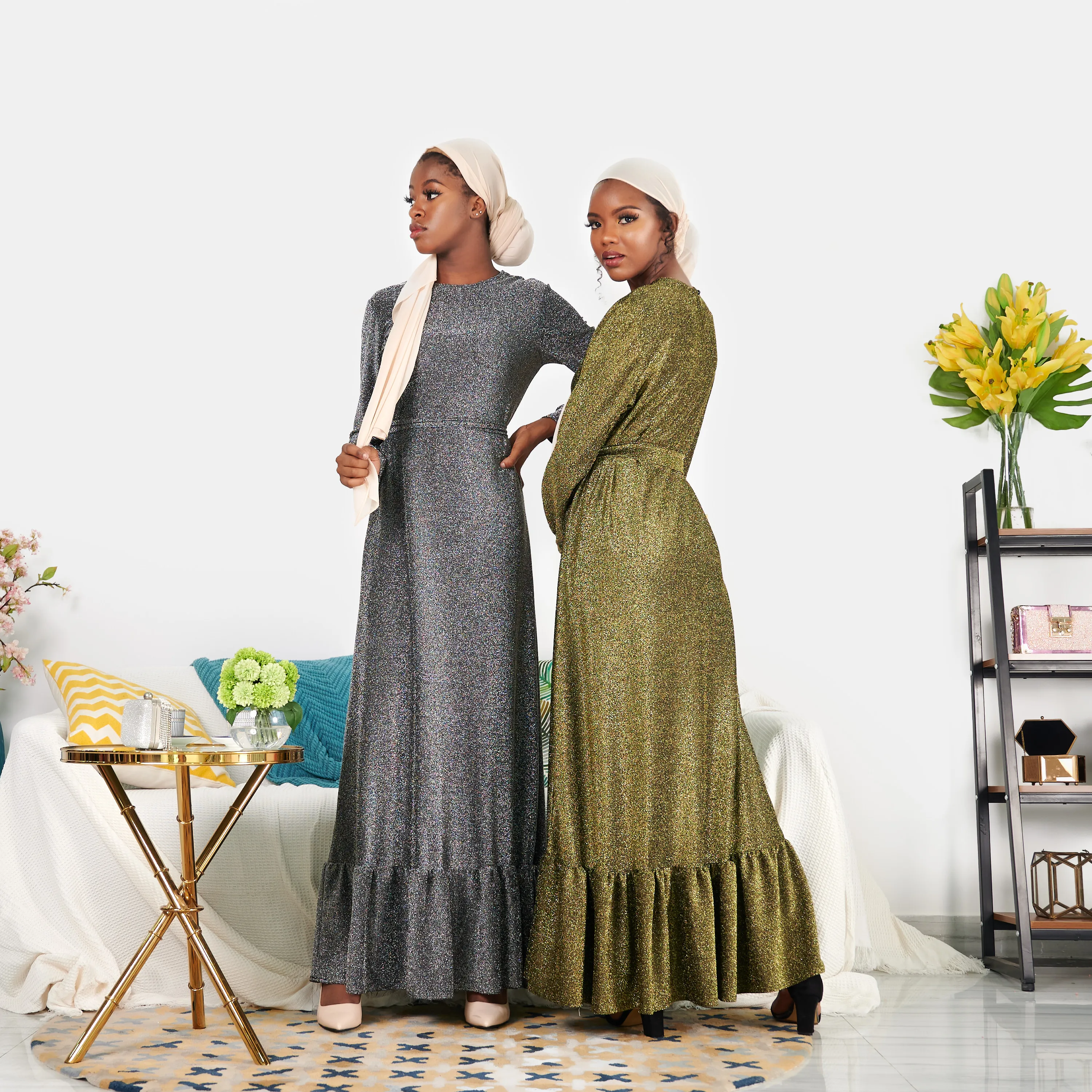 

Wholesale New fashion abaya Dubai Turkey hijab dress muslim women glitter dress islamic clothing