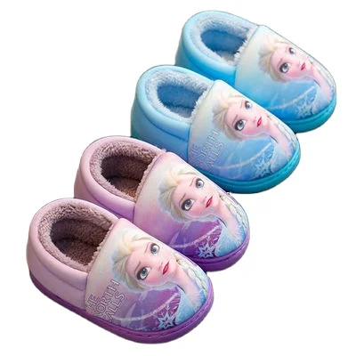 

Disny Princess Winter Kids Bag Heel Cotton Slippers Girls Warm Frozene Toddler Baby