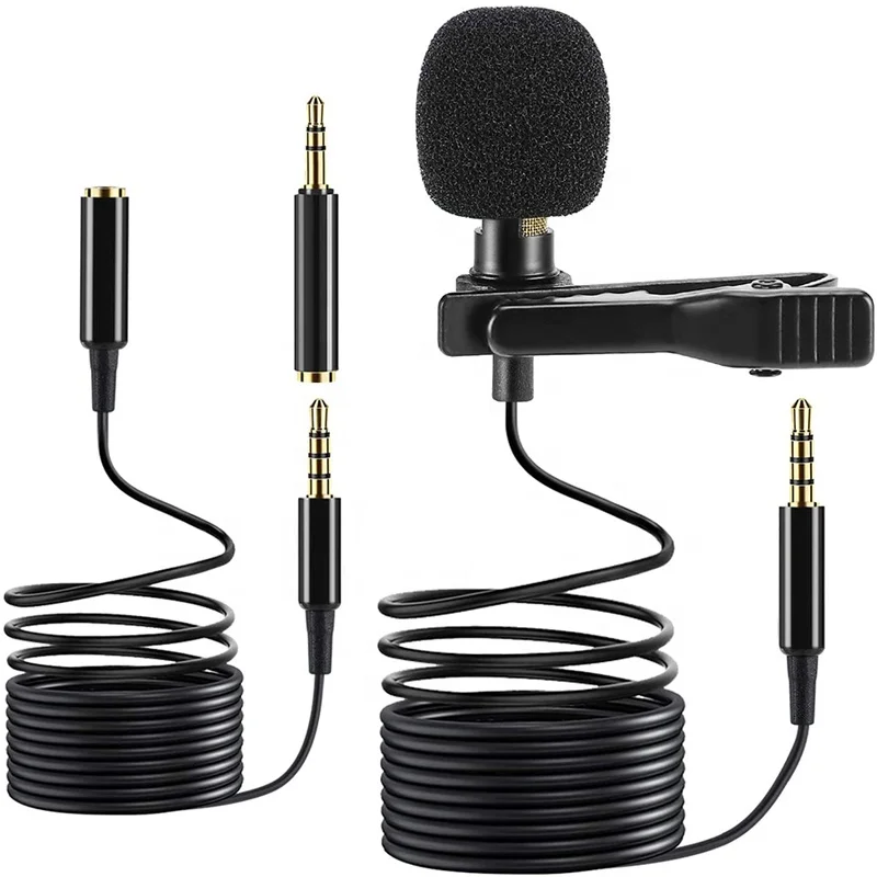 

SM-HT 1pc Hot Selling Mobile Cell Phone Collar Clip Lapel Microphone Microfono inalambrico Lavalier Mic, Black