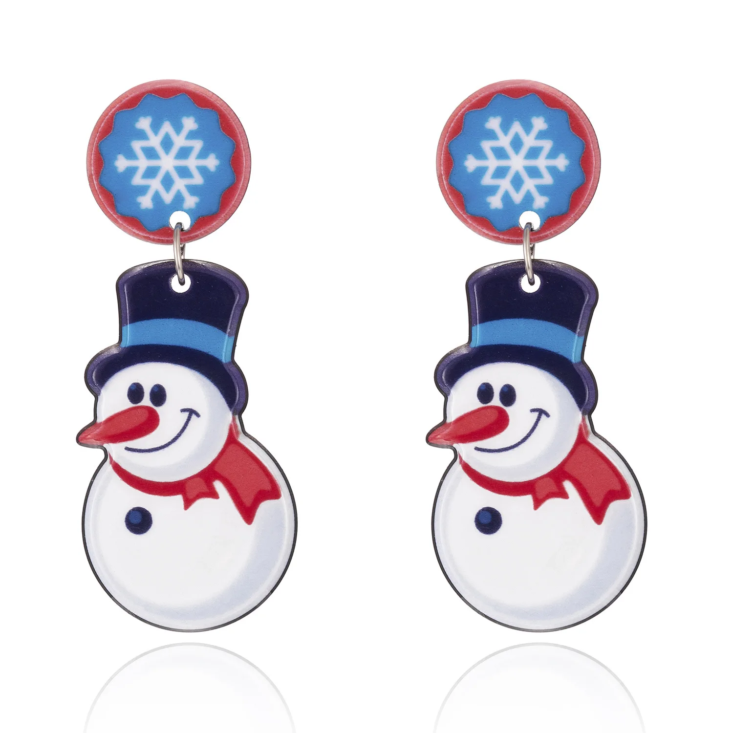 

New Fashion Christmas Beard Hooded Scarf Snowman Snowflake Resin Stud Earrings Earring Female Girls Factory Wholesale