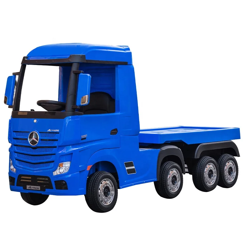 

Benz Actros Lorry 2x12v Battery 4WD Electric Parental Controlled Big Kids Ride On Car With Trailers Truck For 10 Years Children