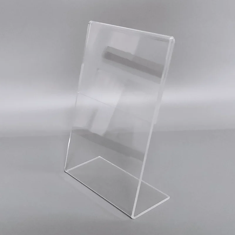 L Shaped Acrylic Menu Holder Stand Clear Menu Holder Stand Slanted ...