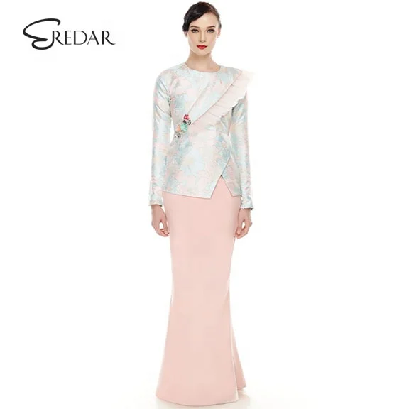 Ladies OEM Manufacturer Islamic Clothing model printed baju kurung modern