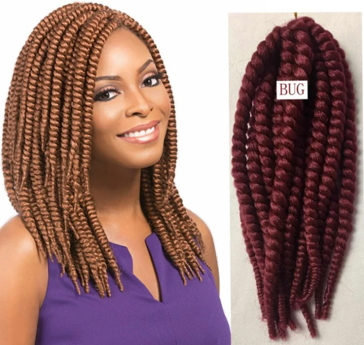 

LW-59QT Hot Sale Faux Locs Hand Crotchet Hair Braids 12inch ombre Havana mambo Twist Braids Hair Extension, Color list attached