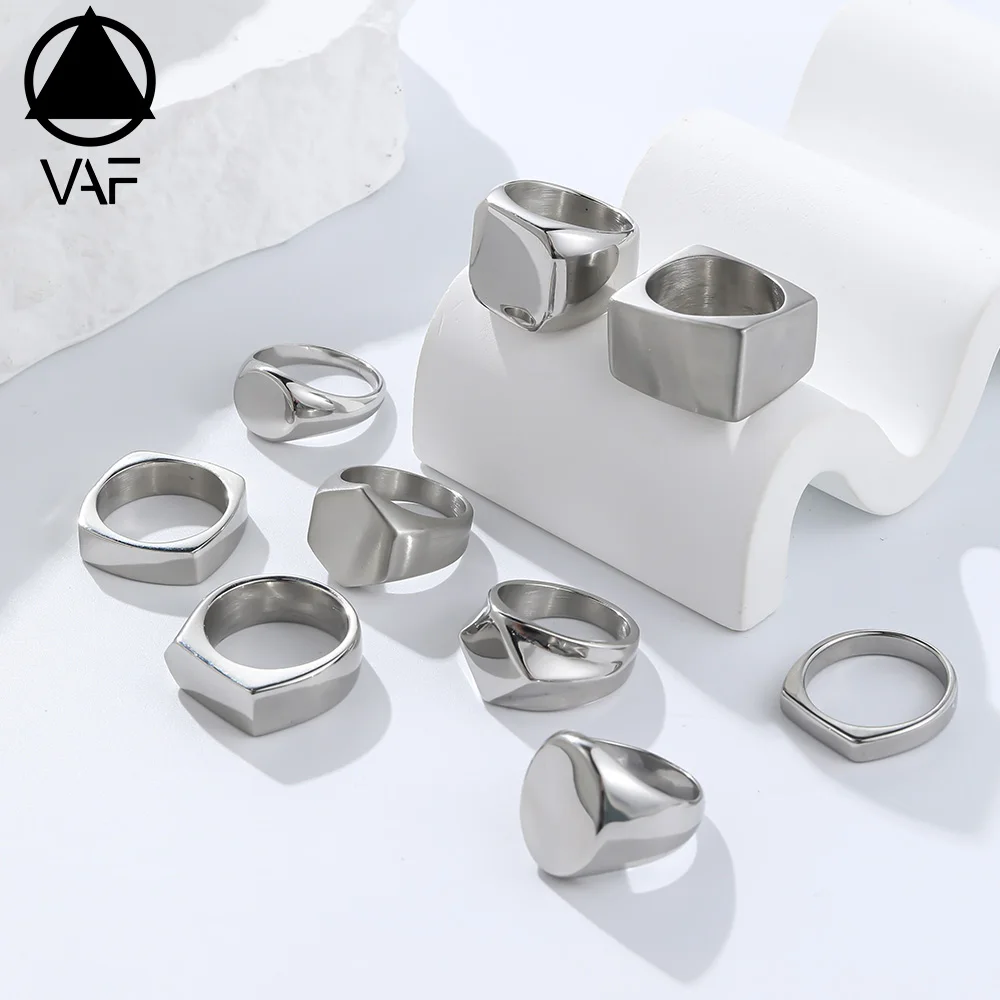 VAF Fully Polished Ring Collection Continuously Updating High-grade Stainless Steel Anti-rust Waterproof No Fading Rings