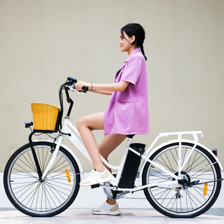 

New style Factory whosale 26inch lithium battery electric bicycle long-life Ladies city electric bikes