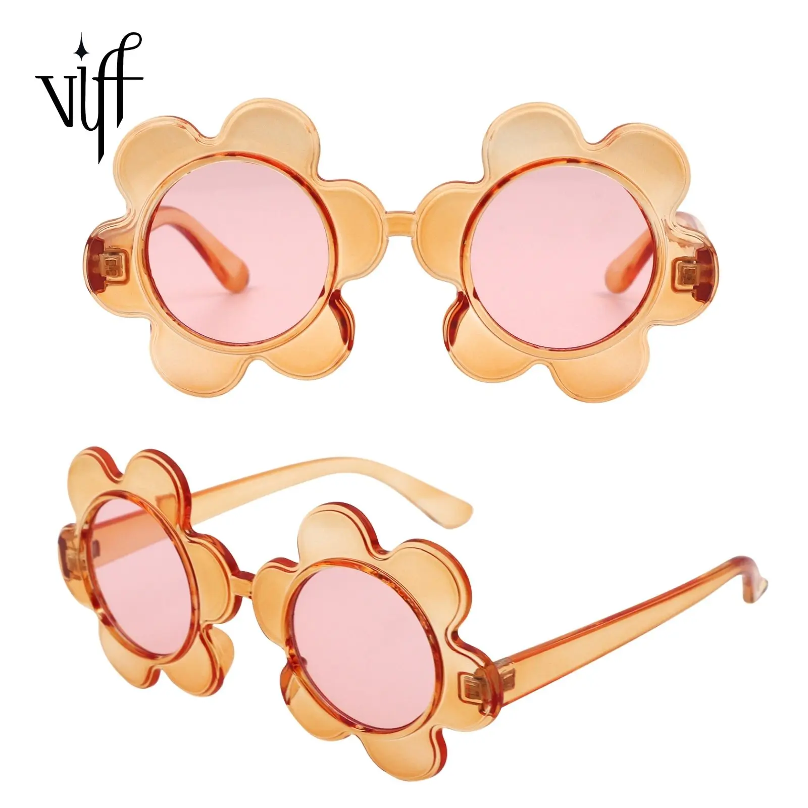 

VIFF HP18565 New Arrival Glasses Customs Multi Color Shades Sun Glasses Fashion Flower Shape Sunglasses 2022