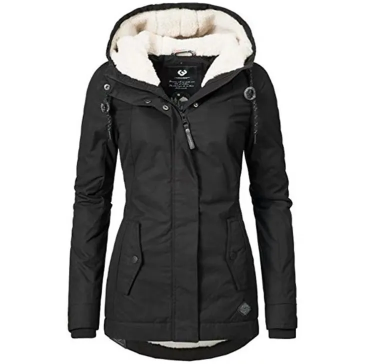 

hb11079a autumn and winter classic style add thick cotton jacket good quality wadded clothing, Black,
