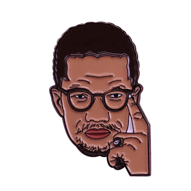 

Malcolm X Enamel Pin human rights activist Brooch c Badge Great figure decor