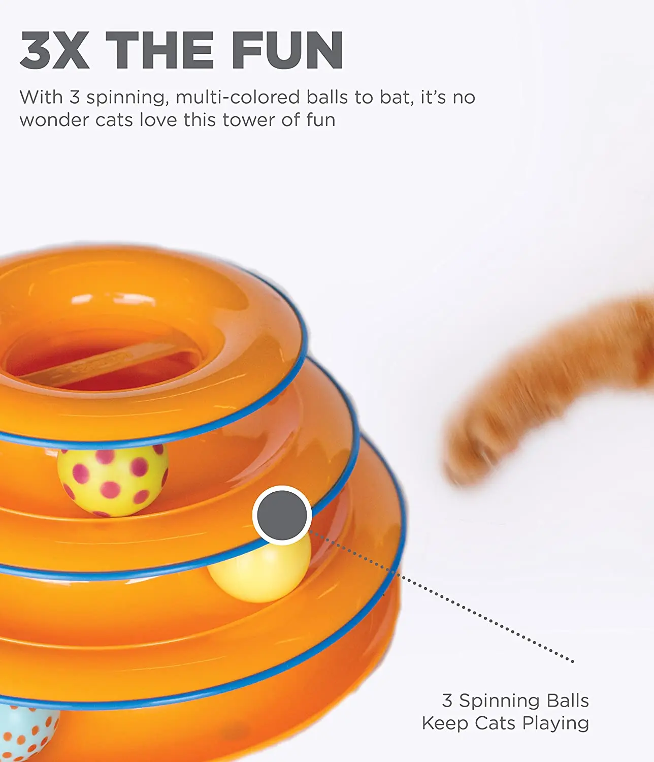 Cat Tracks Cat Toy - Fun Levels of Interactive Play - Circle Track with Moving Balls Satisfies  Hunting