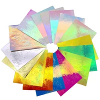 

Foil holographic gel 3d nail art wrap flame sticker