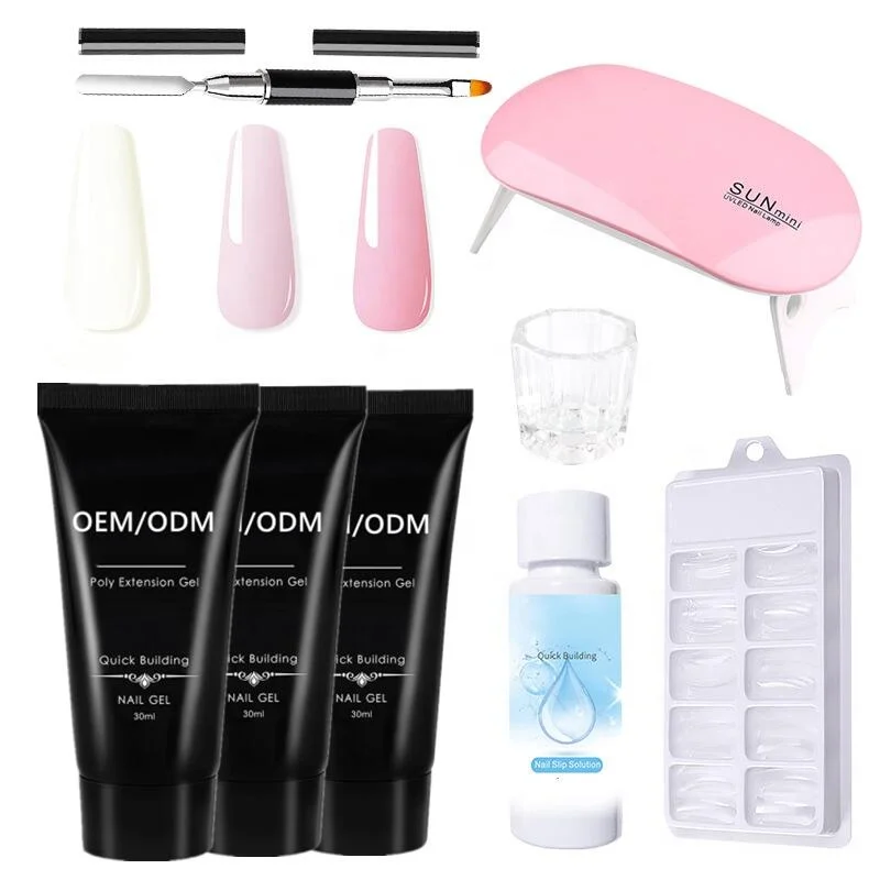 

factory supply 8pcs poly gel set private labels box high quality 6color acrylic gel kit