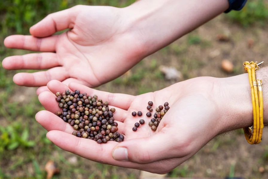 Comparison chart of different peppercorns