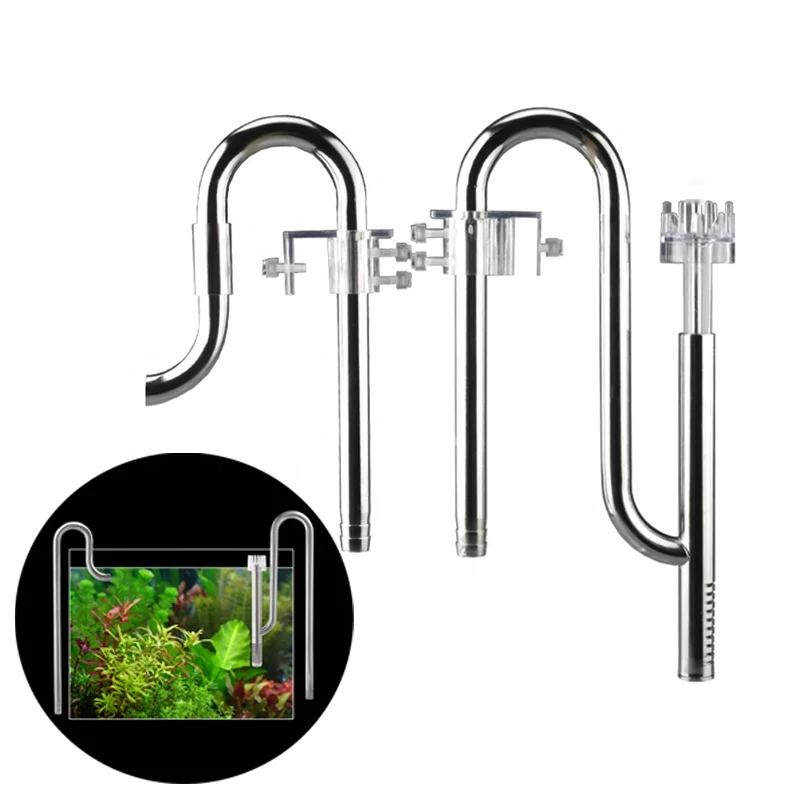 

Aquarium lily pipe stainless steel inlet and outlet pipe set for fish tank water pipe with filter cartridge