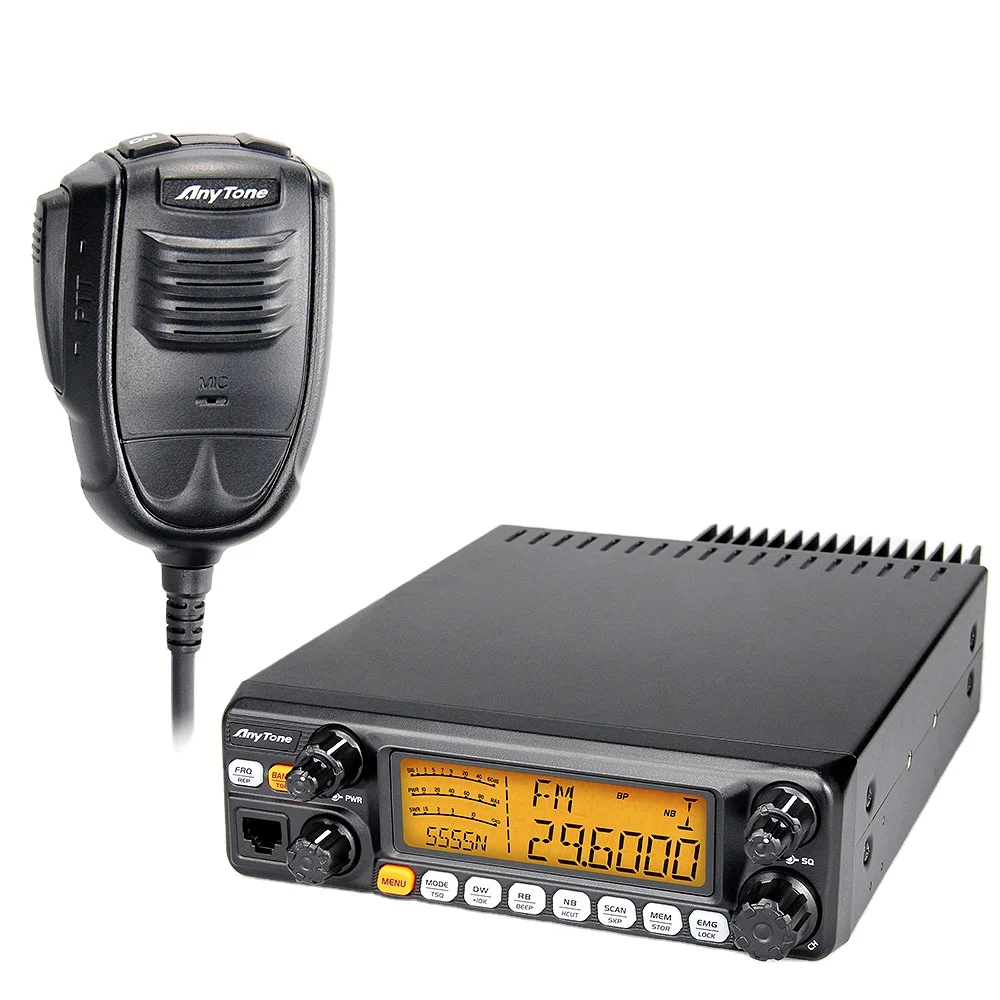 

AT-5555N II AnyTone 60W NRC 10 Meter Radio Programmable 28.0-29.7MHz With Display Car Radio Transceiver 10 meter Radio