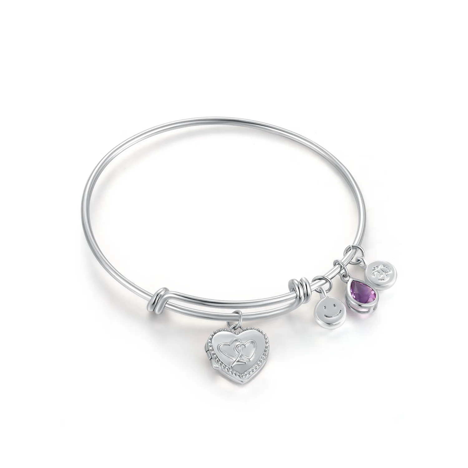 

Ready to ship bracelet jewelry Custom 925 Sterling Silver Rhodium Plated Purple Cz Ladies Fashion Braclet