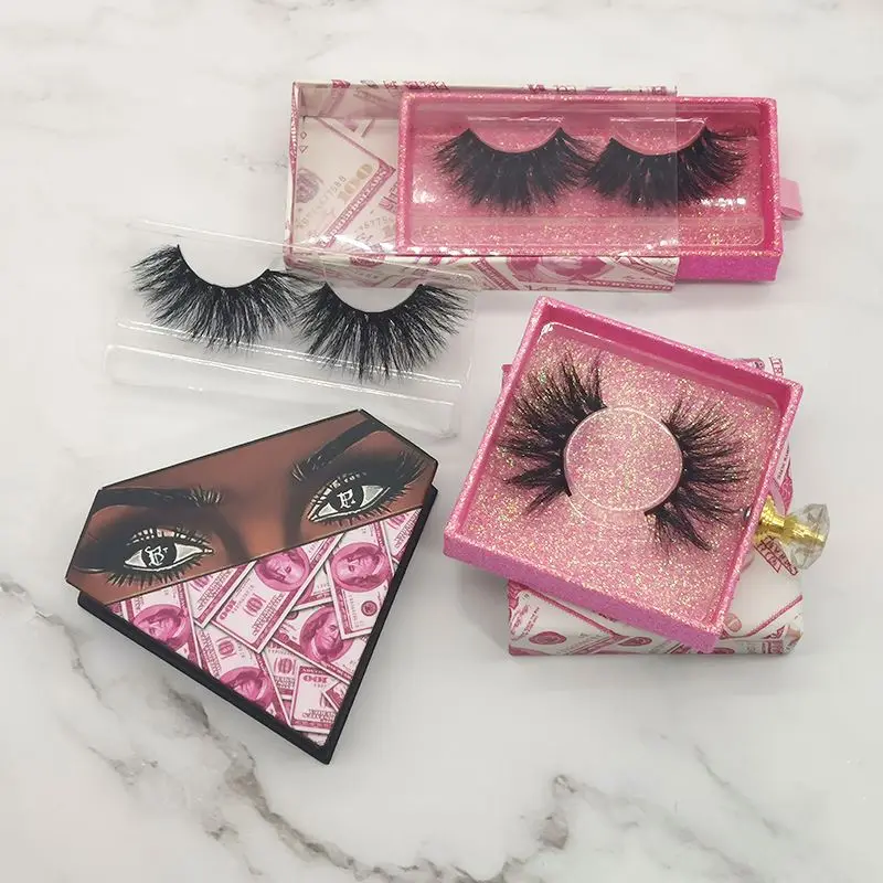 

Wholesale Wispy Mink Eyelashes Vendor Private Label Fluffy 5d 25mm 100% Real Mink Eyelash Vendor Customized Boxes, Natural black or colorful