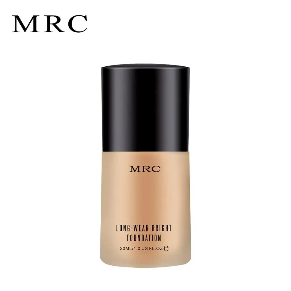 

OEM ODM Cosmetics makeup base face liquid foundation frosted glass bottle waterproof whitening foundation, 10 colors