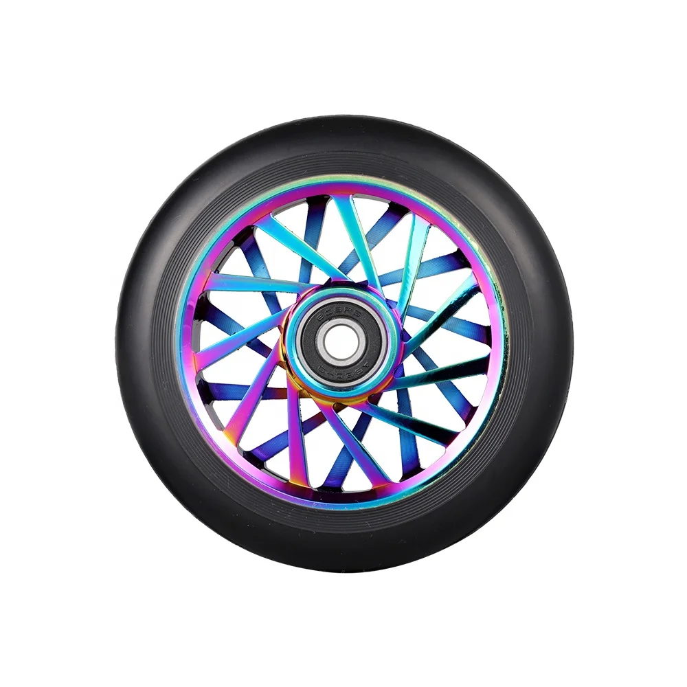 2024 Wholesale OEM ODM Professional Two Wheels Trick Aluminium Kid /Adult Pro Stunt Scooter Wheel