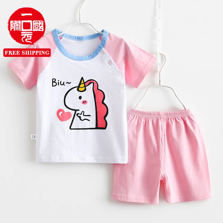 

Children's clothing boys and girls short-sleeved suit Western style summer children 2021 new cotton shorts thin two-piece suit