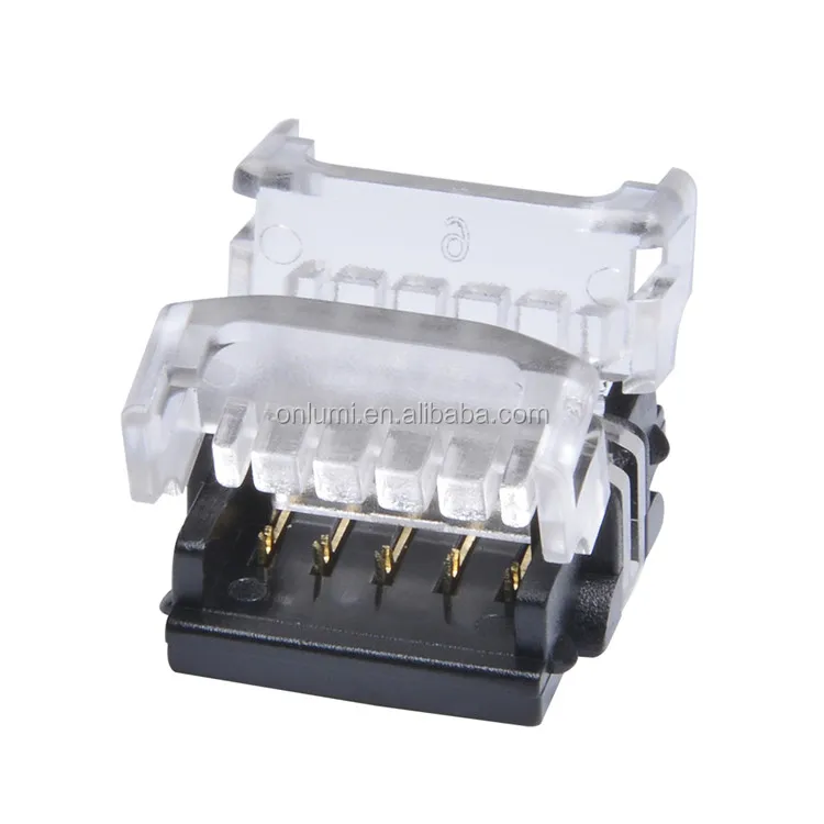 wire connection for led strip 5 pin RGBW 12 mm led strip connector non-waterproof low voltage no wire PCB