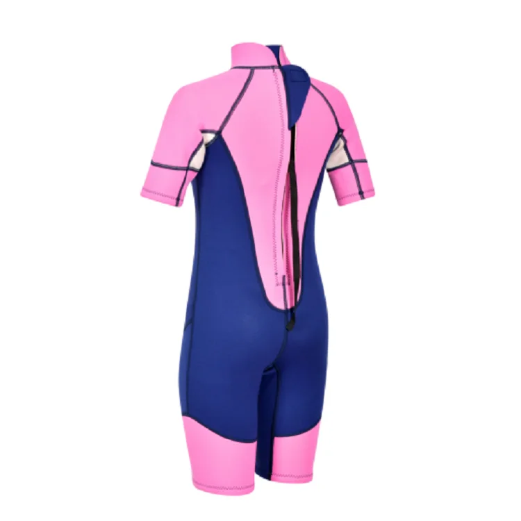 

2MM Girl's Neoprene Short Sleeve Fullsuit Surfing Snorkeling Spring Wetsuit, Customized color