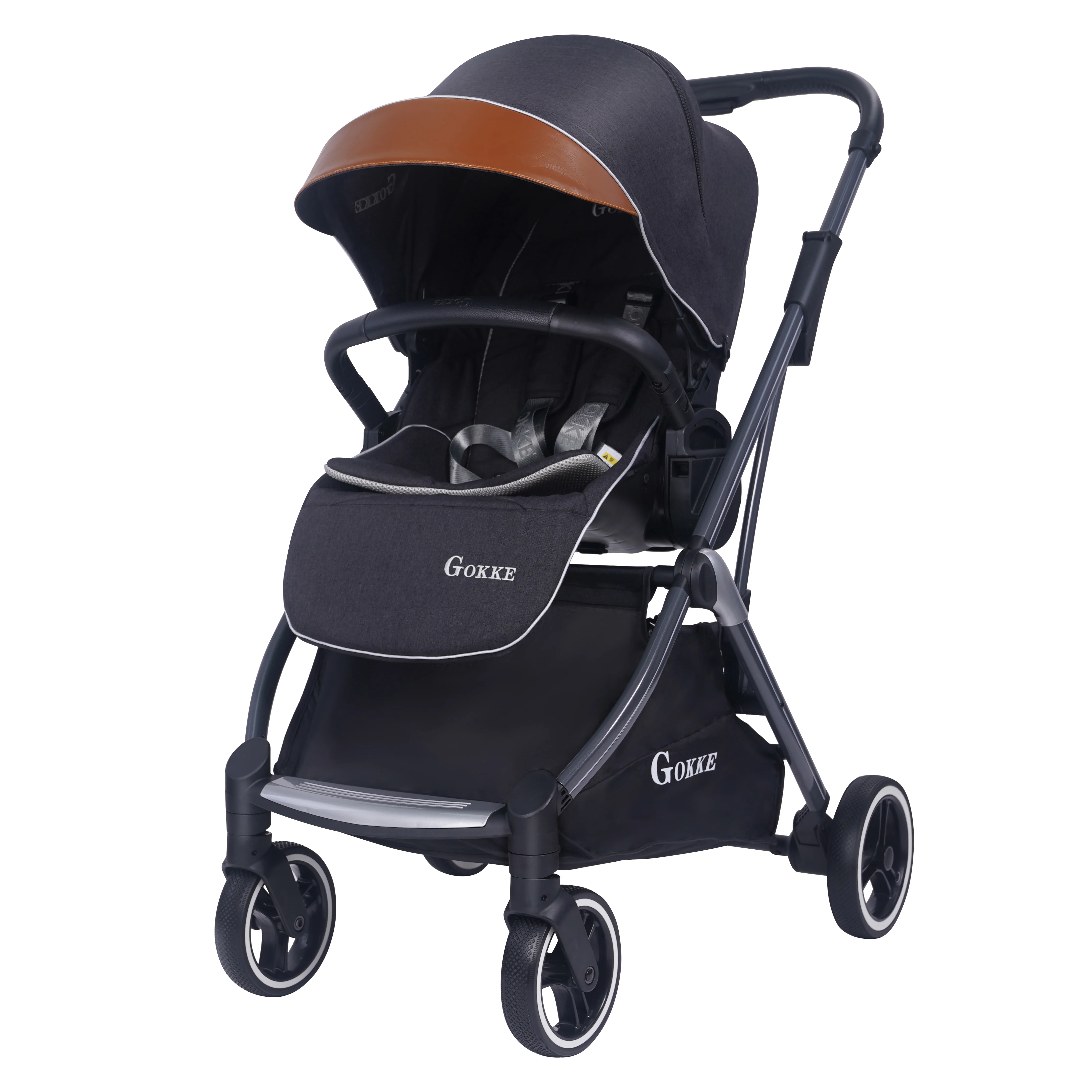 

Eco-friendly big PU wheel easy folding lightweight baby stroller