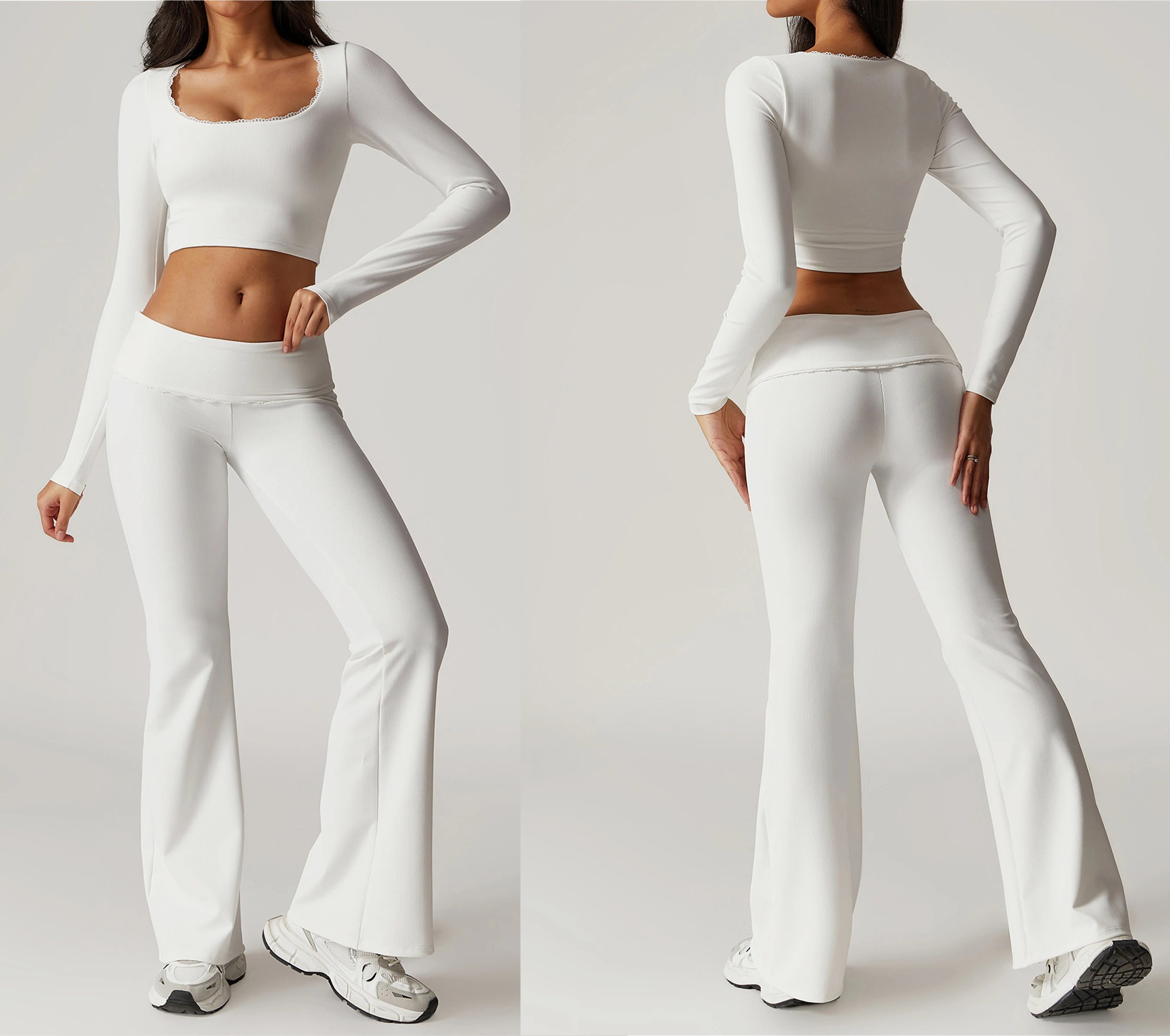 Yoga Sets for Women Fitness Long Sleeve Sports Shorts Tshirts Suit Crop Top Active Wear Outfits Workout Legging