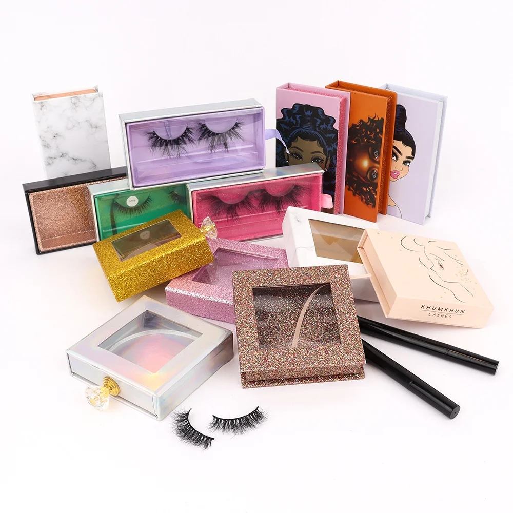 

New Style Eyelash Packing Box Private Label strip Eyelash Boxes Vendor Customized Boxes, Colorful