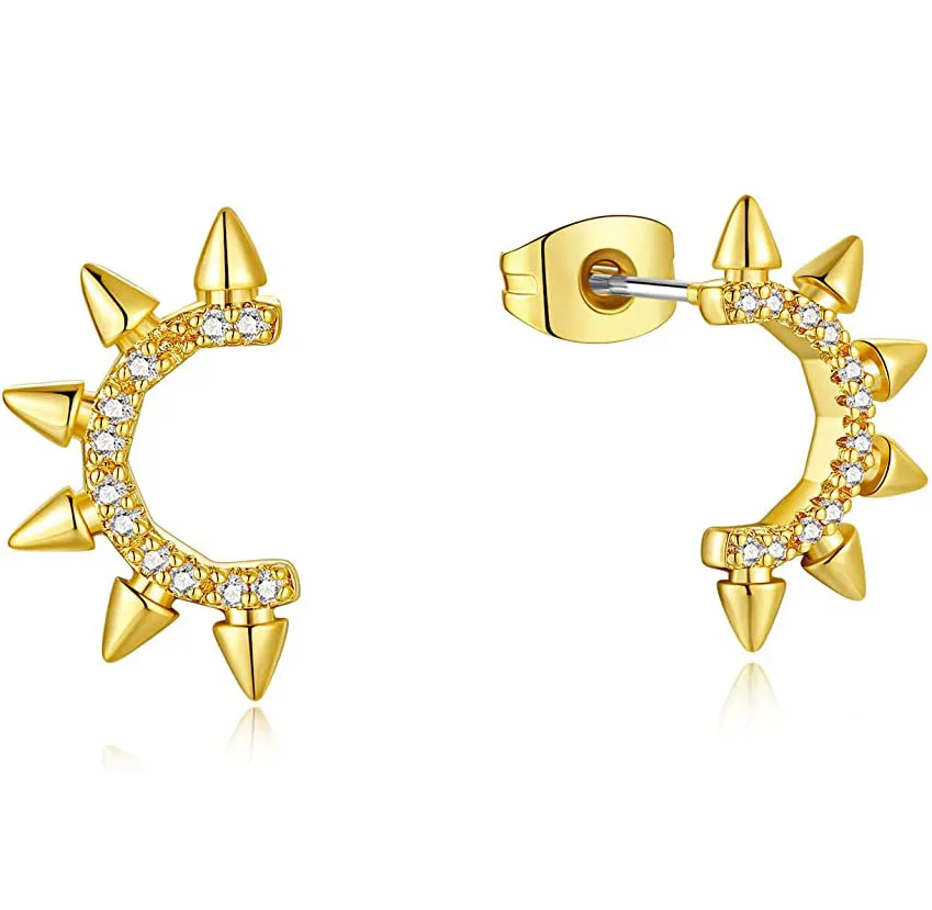 

Durable Anti Allergy Sharp Stud Earrings Zircon Earrings for Women