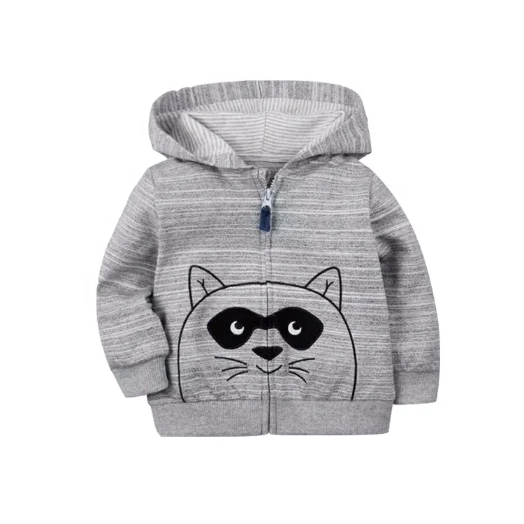 
New style kids baby boy jacket zipper design Cute embroidery animals newborn winter baby coat 