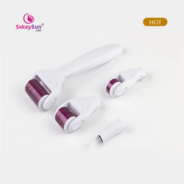 

hot sales 5 in 1 stainless steel derma roller micro needle derma roller derma roller sets, White,grey