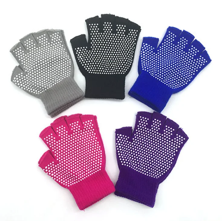 
Good quality Acrylic Knitted PVC dots fashion funky warm winter Magic Gloves with no finger 