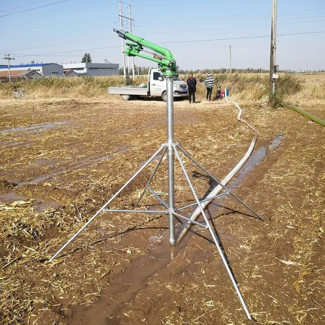 

Agricultural Irrigation Hot Sales 2'' Green Spray Big Rain Gun Sprinkler With 1.1/1.5 Meters Tripod